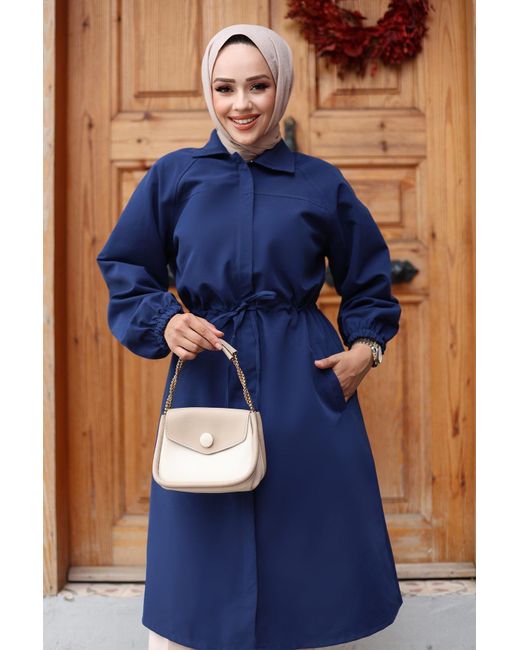 Misskyle Blue – Trenchcoat Mit Versteckter Knopfleiste Für Damen