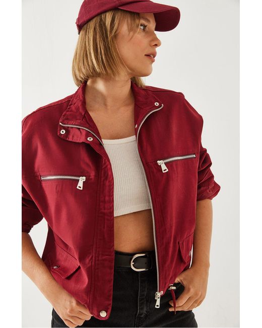 Bianco Lucci Red Jacke Mit Reißverschluss Und Taschen 2475 Für Damen