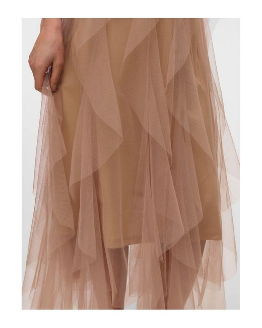Vero Moda Brown Rock Vmeve Hohe Taille Langer Rock Für Damen