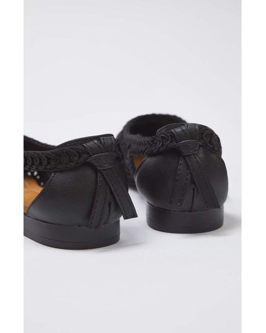 Trendyol Black Schwarzes Gestricktes, Gemustertes, Mandelförmiges Ballerina-Ballett Für Damen