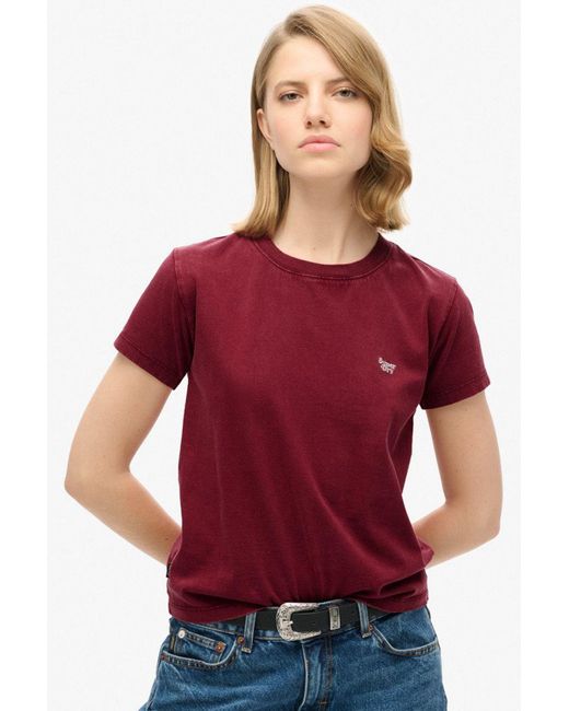 Superdry Red Essential Logo Fitted Tee – Induktionsmethode Für Damen