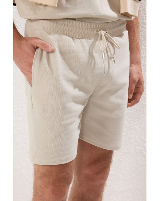 Trendyol Stone Regular/Normal Cut Textured Premium Shorts & Bermuda Für Herren in Natural für Herren