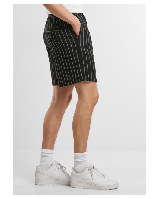 Urban Classics Striped Crinkle Resort Shorts Für Herren in Black für Herren