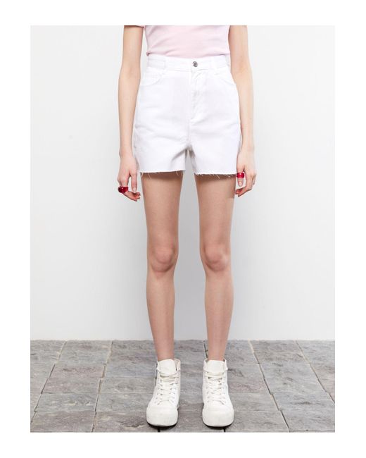 LC Waikiki White Bermudashorts – Standard-Passform, Gerades Taschendetail Für Damen