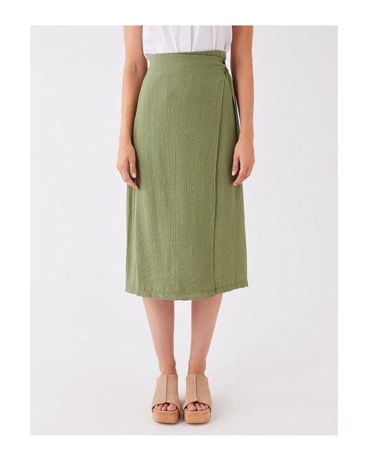 LC Waikiki Green Lcwaikiki Klassischer, Eng Anliegender Rock Mit Elastischer Taille Für Damen