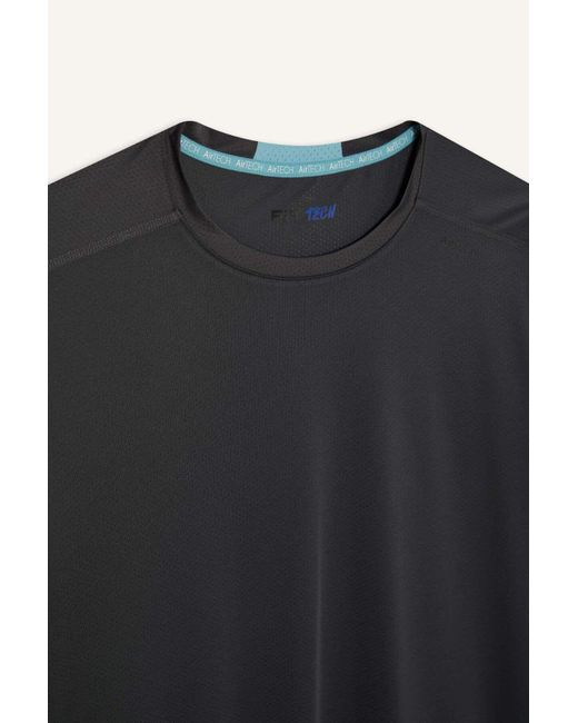 Defacto Fit Standard Fit Crew Neck Sportsman Kurzarm-T-Shirt Für Herren in Black für Herren