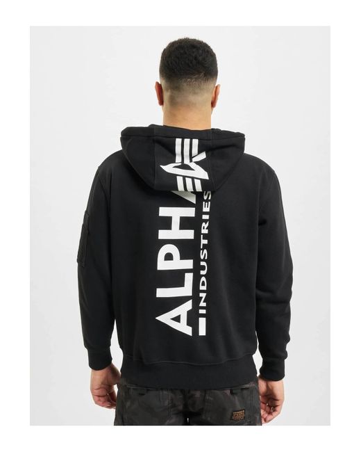 Alpha Industries Black Rücken print hoodie - m