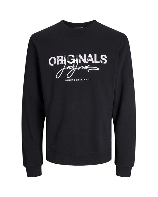 Jack & Jones Sweatshirt mit rundhals plus size bedrucktes sweatshirt mit rundhals in Gray für Herren