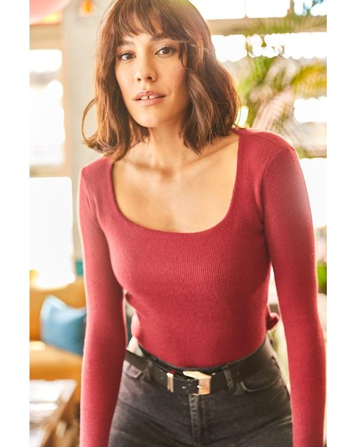 Olalook Red Crop-Bluse Aus Lycra