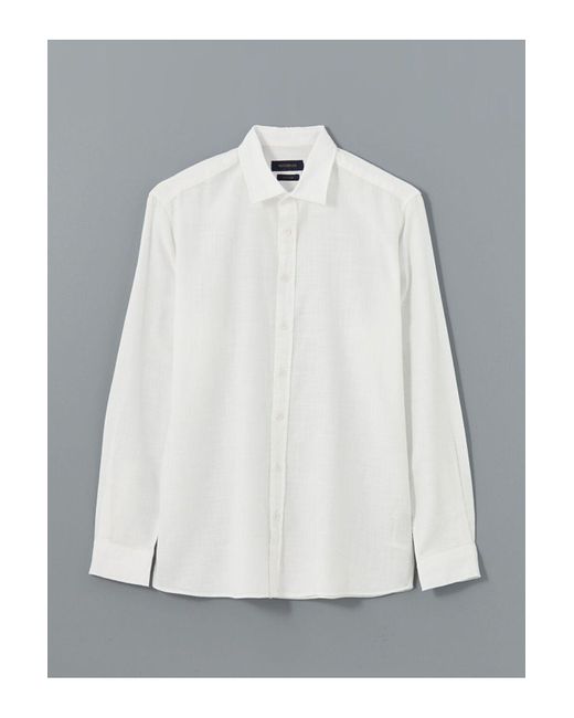 LC Waikiki Lcw Vision Slim Fit Langarm Dobby Hemd Für Herren in White für Herren