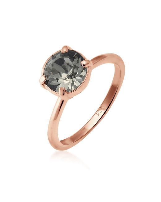 Elli Jewelry Gray Ring Solitär Elegant Mit Kristallen Dunkelrot