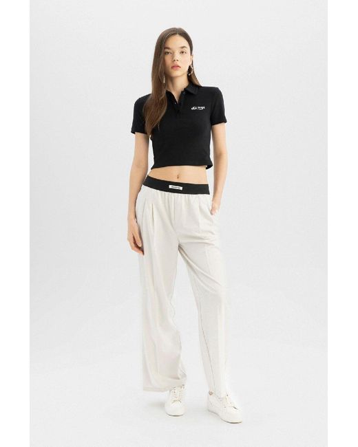 Defacto Gray Coole Hose Mit Weitem Bein Und Taschen – D0048Ax24Sm Für Damen