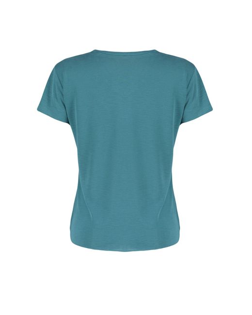 Trendyol Blue Indigoes modal-strick-t-shirt mit v-ausschnitt und kurzen ärmeln