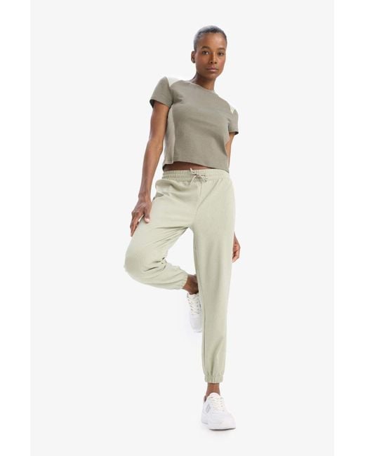 Defacto Gray Fit Standard Fit Rundhalsausschnitt Sportler Kurzarm T-Shirt Für Damen