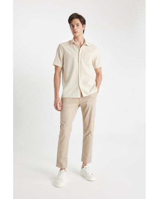 Defacto Normale Passform, Normal Geschnittene Sommer-Twill-Chino-Canvas-Hose Mit Taschen, Geradem Bein D1779Ax24Sp Für Herren in Natural für Herren