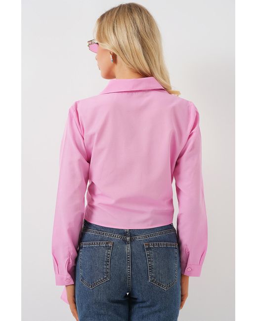Bigdart Pink Langarmhemd Zum Binden 20325 – Rosa Für Damen