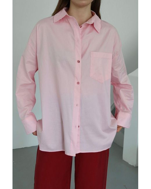 Laluvia Pink Oversize-Hemd – 5310 Für Damen