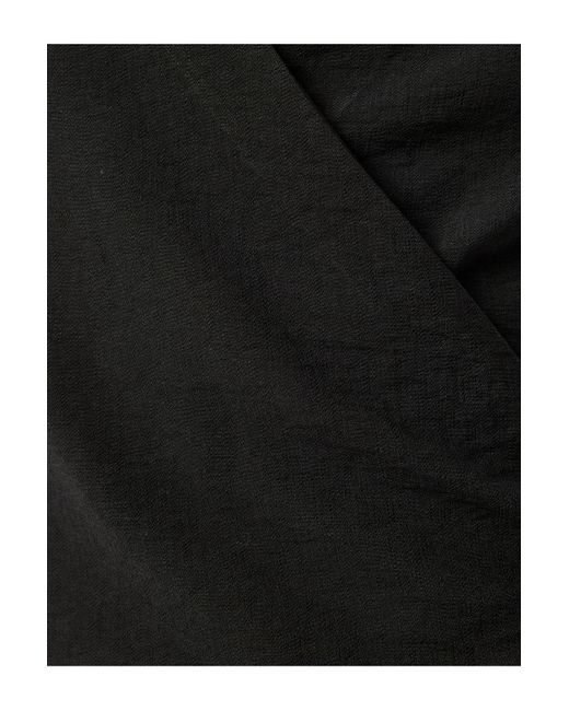 Koton Black Ärmellose Zweireihige Viskose-Bluse Mit Seitlichem Bindedetail Für Damen