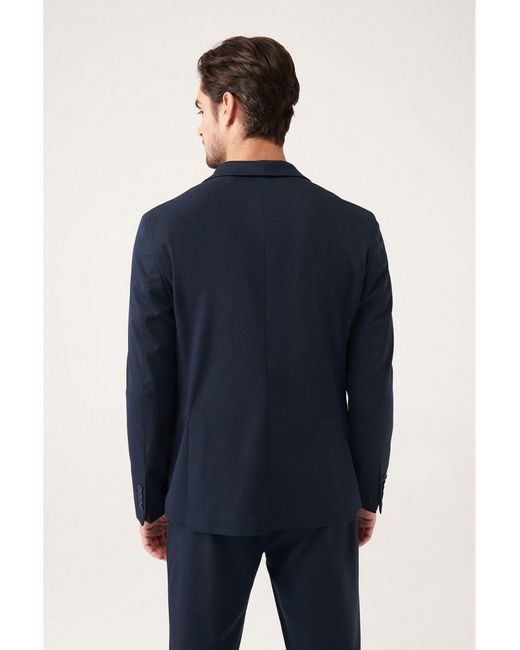 AVVA Ungefütterte Bi-Stretch-Jacke Mit Doppelschlitz in Blue für Herren