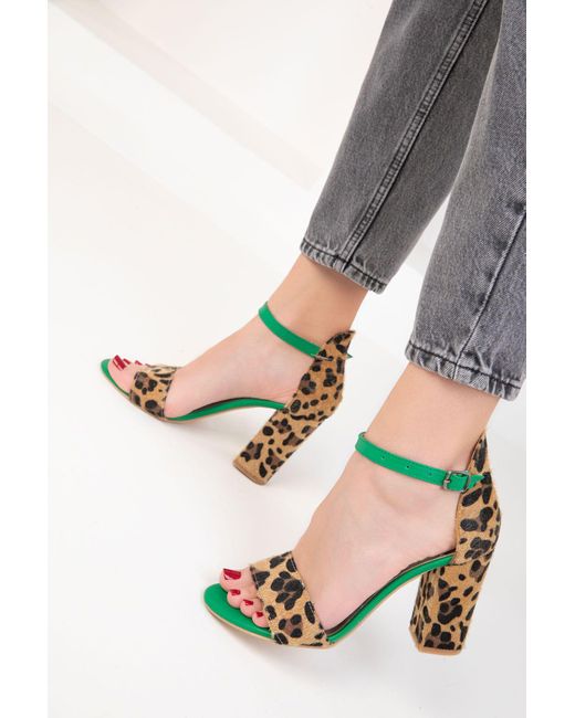 Soho Gray Leopard Klassische Schuhe Mit Absatz Für Damen