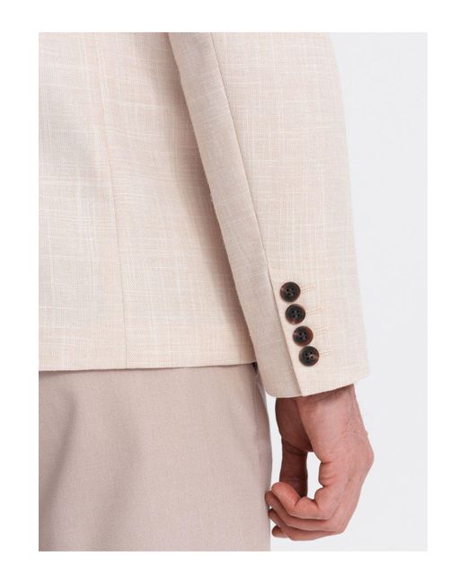 Ombre Blazer Im Regular-Schnitt Mit Leinen Creme V1 M Für Herren in Pink für Herren