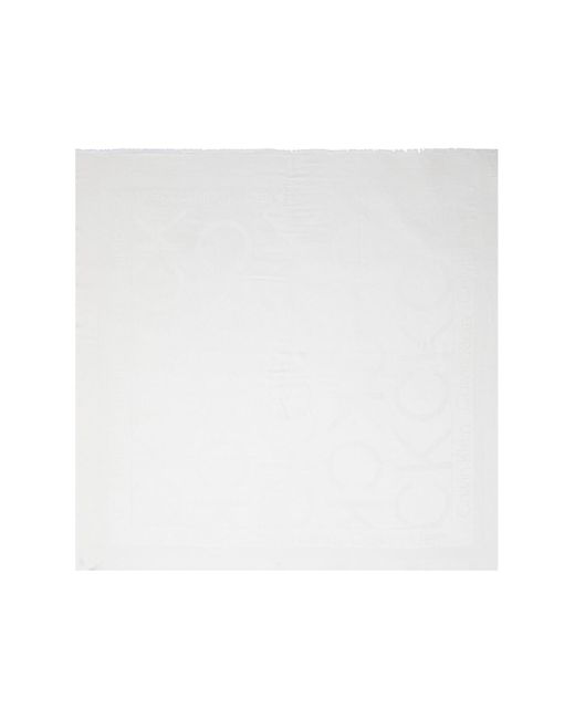 Calvin Klein White Grosser Monogramm-Jacquard-Scarf Für Damen