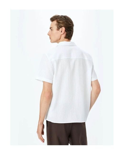 Koton Geknöpftes, Reguläres, Weißes Hemd Aus Baumwollmischung 5Sam60027Hw Für Herren in White für Herren
