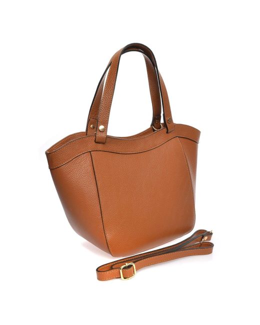 Carla Ferreri Brown Handtasche 100 Rindsleder Reißverschluss Oben Innentasche Mit Reißverschluss Abmessungen: 22X29X13 Cm Griff: 38 Cm Für Damen