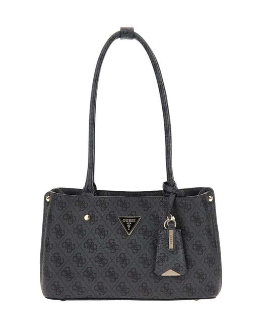 Guess Black Anthrazitfarbene Meridian-Umhängetasche Für Damen