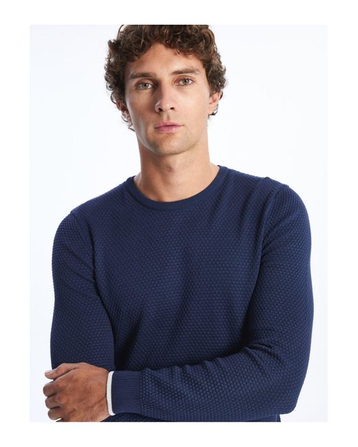 LC Waikiki Strickpullover – Langarm, Rundhalsausschnitt Für Herren in Blue für Herren