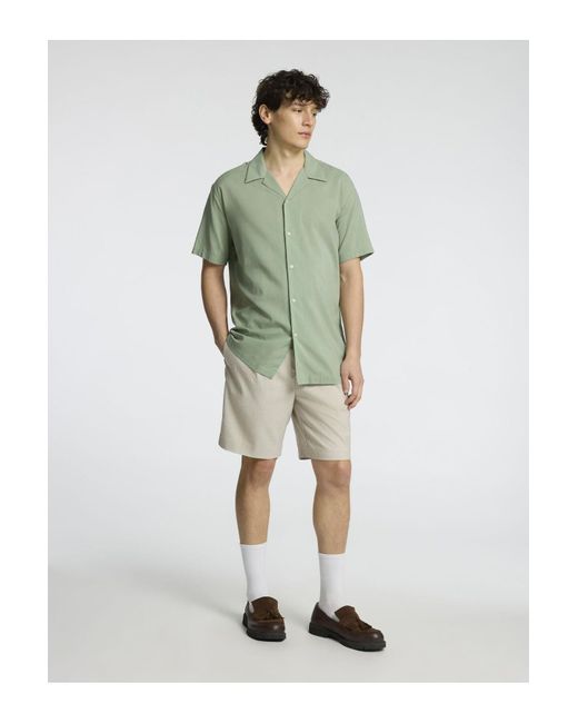 SELECTED Hemd Cuban Collar Für Herren in Green für Herren