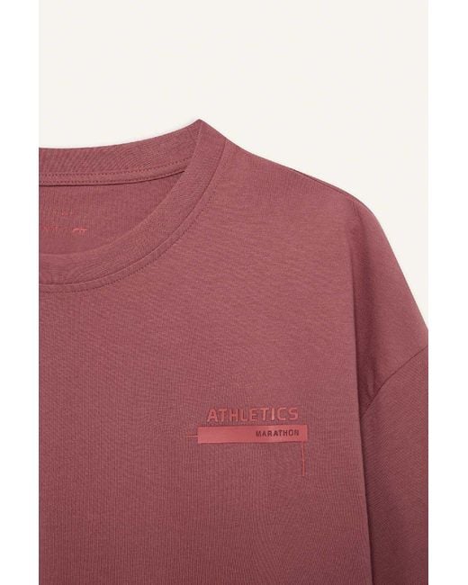 Defacto Fit Oversize Wide Fit Rundhalsausschnitt Bedrucktes Sportler-Kurzarm-T-Shirt Für Herren in Pink für Herren