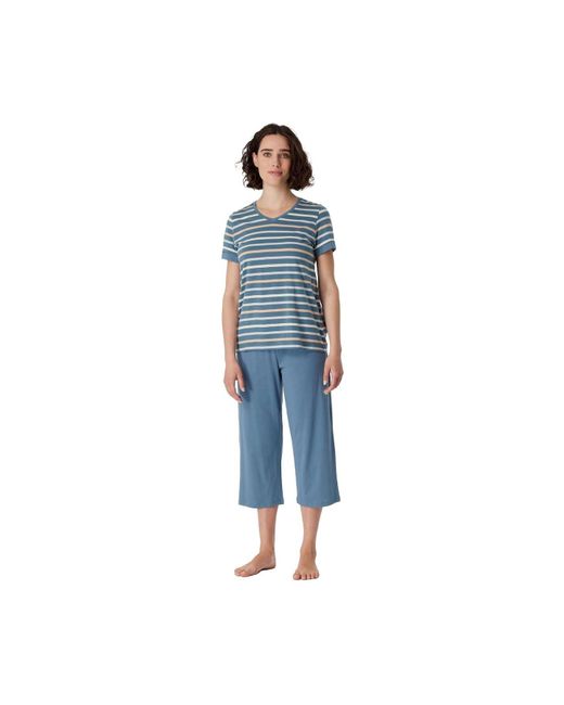 Schiesser Blue Schlafanzug-set nachtwäsche, 3/4-kurzarm, pyjama, muster, baumwolle