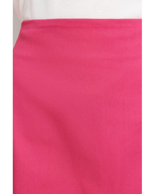 Trendyol Pink Fuchsiafarbener mini-webrock in a-linie mit hoher taille
