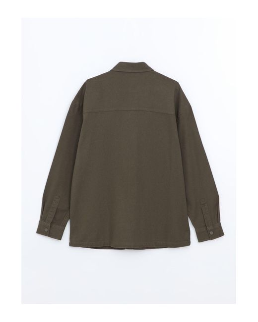 LC Waikiki Bequeme Gabardine-Hemdjacke Für Herren in Green für Herren