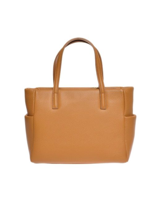 Carla Ferreri Brown Handtasche 100 Rindsleder Reißverschluss Oben Innentasche Mit Reißverschluss Abmessungen: 22,5 X 27 X 11 Cm Griff: 37 Für Damen