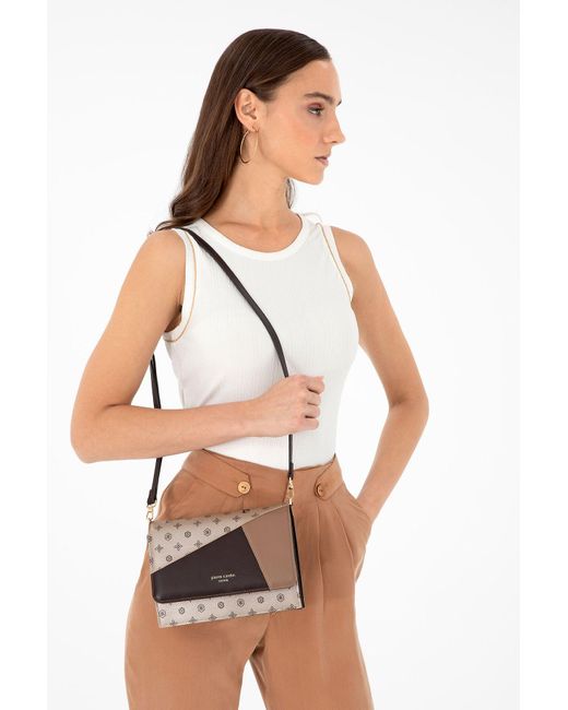 Pierre Cardin White Goldfarbene Umhängetasche Mit Monogramm 05Pc24K3307 Für Damen
