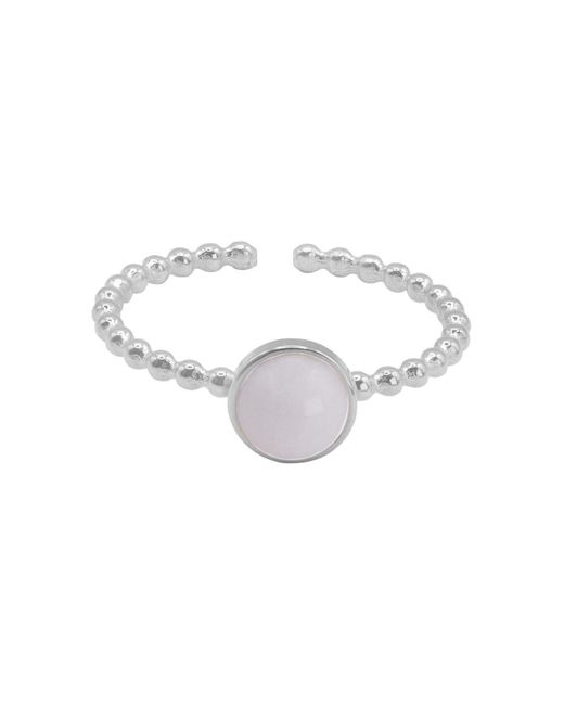 Heideman White Ring Mit Weißen Stein Scaev Modisch Für Damen
