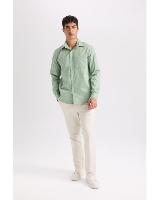 Defacto Regular Fit Normal Geschnittene Sommer-Chino-Canvas-Hose Mit Geradem Bein D7349Ax25Sp Für Herren in Green für Herren