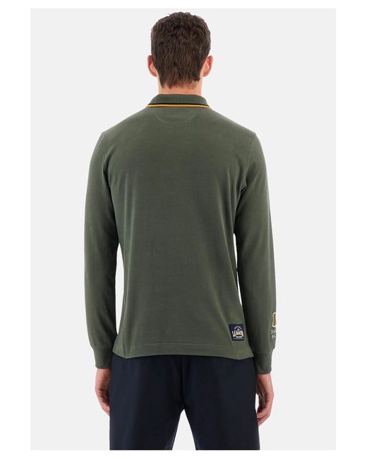 La Martina Shirt langarm-poloshirt regular fit walden mit logo-detail in Green für Herren