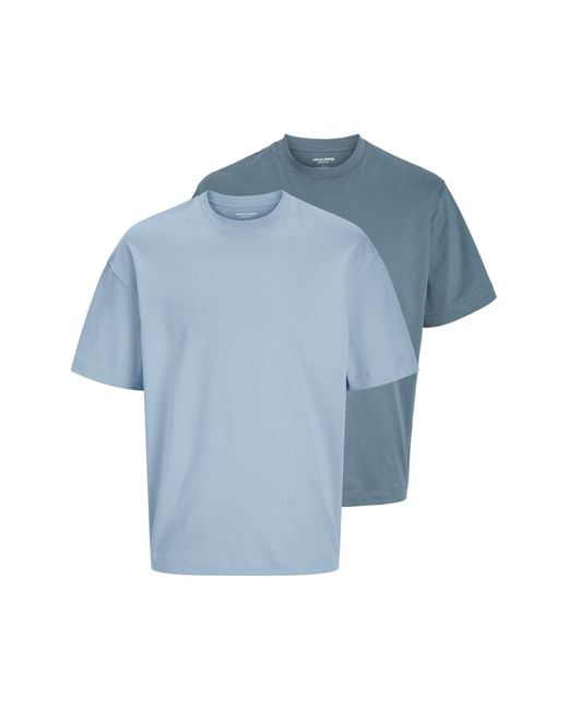 Jack & Jones T-Shirt 2Er-Pack Einfarbig Rundhals T-Shirt Für Herren in Blue für Herren