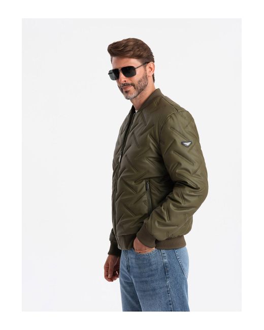 Ombre Bomberjacke Mit Prägung Oliv V2 Xl Für Herren in Green für Herren
