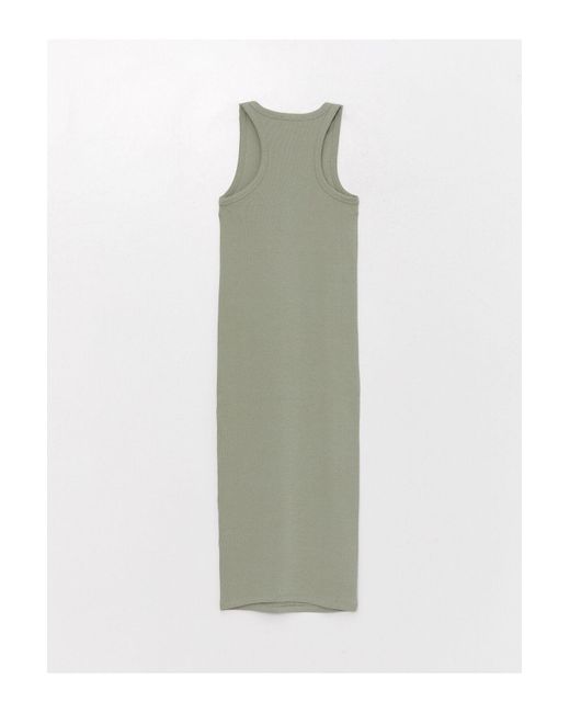 LC Waikiki Multicolor Gestreiftes Kleid Mit Rundhalsausschnitt Für Damen
