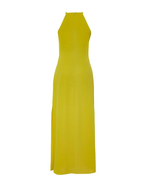 Trendyol Yellow Ölgrünes, Gerades, Gewebtes Maxikleid