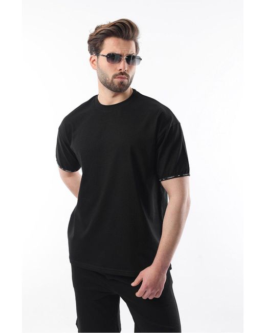 Madmext Schwarzes Basic-T-Shirt-Set Mit Shorts Für Herren in Black für Herren