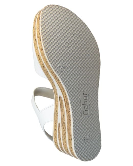 Gabor Metallic Komfort sandalen keil f-weite 44.651 21 weiss leder