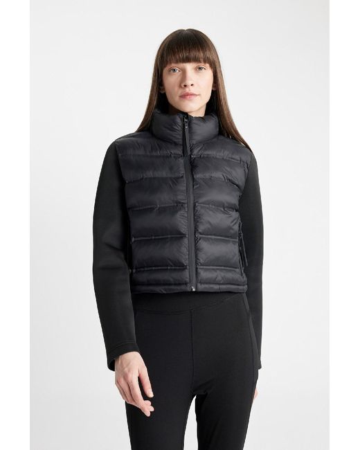 Defacto Black Pufferjacke Mit Stehkragen Und Reißverschluss Und Scuba-Ärmeln – Mit Taschen, Kurz C7536Ax24Wn Für Damen