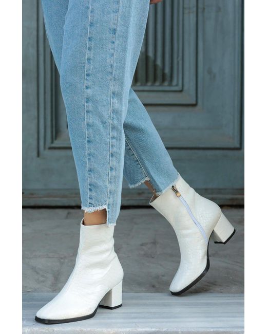 Mio Gusto Blue Macy Stiefel Mit Krokodilmuster