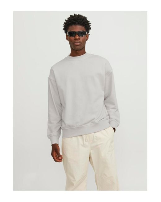 Jack & Jones Basic-sweatshirt mit rundhalsausschnitt – collective -12251330 – bs in White für Herren