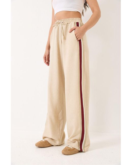 Bianco Lucci Natural Palazzo Pantalona Ribana Accessoire Spitze Detaillierte Tasche 80148 Für Damen